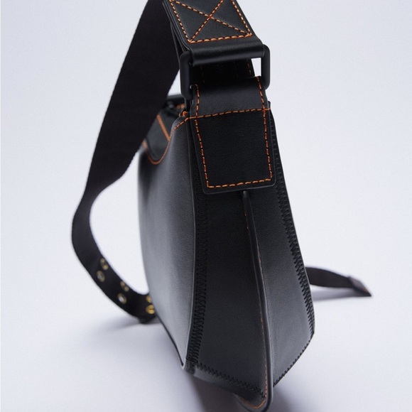 ZARA Purple® Leather Shoulder Bag BNWT - Picture 1 of 9